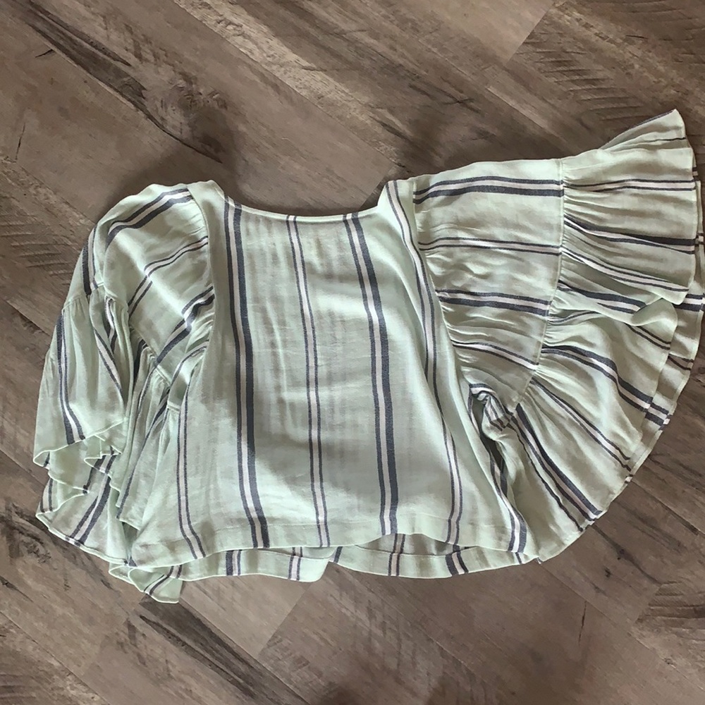 BP Stripped Ruffle Top